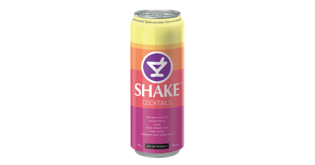 SBP – Shake Babe Упаковка слабоалкогольного напитка SHAKE Sexx On The Beach 7% 0.5